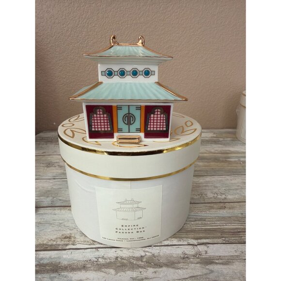 3 X Lenox China Treasures Empire Collection Trinket Box Greek Pagoda Mosque NEW - Picture 7 of 16